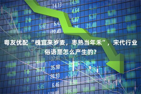 粤友优配 “槐宜来岁麦，枣熟当年禾”，宋代行业俗语是怎么产生的？